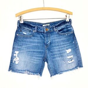 Maison Scotch size 26 boyfriend, distressed butterfly denim shorts